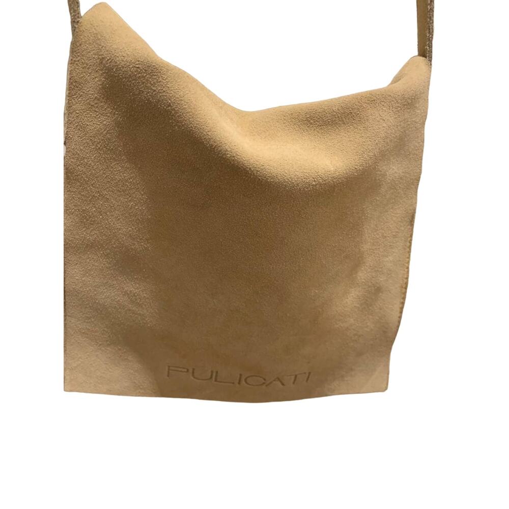 Pulicati Leather Suede Crossbody Messenger Bag Purse Italian Boho Rustic Hippie